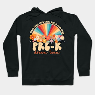 Team Retro Groovy Rainbow Back To School Teacher Hoodie